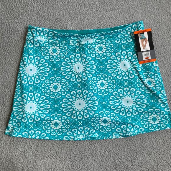 NWT Tranquility Skort 2XL Boho Geometric Pull On Stretch Blue Athletic Golf XXL - Picture 2 of 16